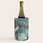 Escaping Reality - Mint Aqua Navy Indigo Sage Lime Green Abstract Nature Painting, Modern Leaves Sky Wine Chiller Gallery Image 1