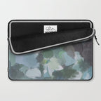 Escaping Reality - Mint Aqua Navy Indigo Sage Lime Green Abstract Nature Painting, Modern Leaves Sky Laptop Sleeve Gallery Image 2