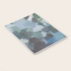 Escaping Reality - Mint Aqua Navy Indigo Sage Lime Green Abstract Nature Painting, Modern Leaves Sky Notebook Gallery Image 3