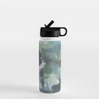 Escaping Reality - Mint Aqua Navy Indigo Sage Lime Green Abstract Nature Painting, Modern Leaves Sky Water Bottle Gallery Image 1