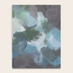 Escaping Reality - Mint Aqua Navy Indigo Sage Lime Green Abstract Nature Painting, Modern Leaves Sky Notebook Gallery Image 4