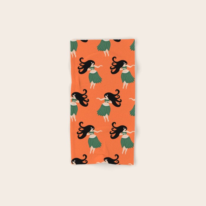 Hula Girl Vintage Pattern Bath Towel Gallery Image 1