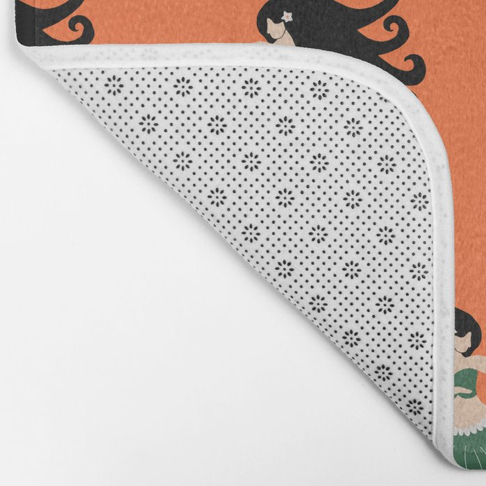 Hula Girl Vintage Pattern Bath Mat Gallery Image 2