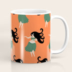 Hula Girl Vintage Pattern Coffee Mug Gallery Image 1