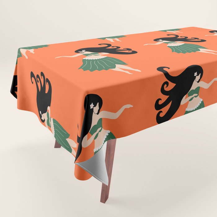 Hula Girl Vintage Pattern Tablecloth Gallery Image 1