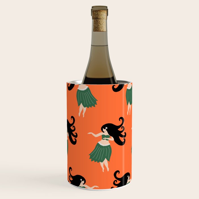 Hula Girl Vintage Pattern Wine Chiller Gallery Image 1
