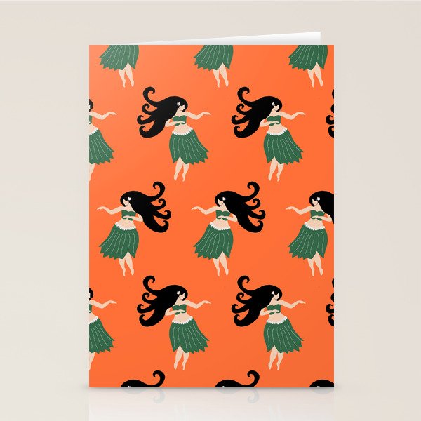Hula Girl Vintage Pattern Stationery Card Gallery Image 2
