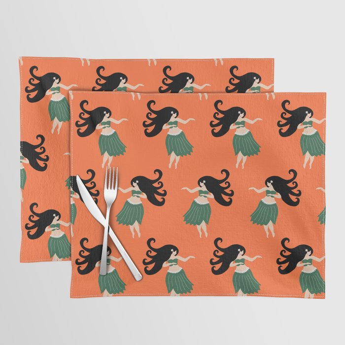 Hula Girl Vintage Pattern Placemat Gallery Image 1