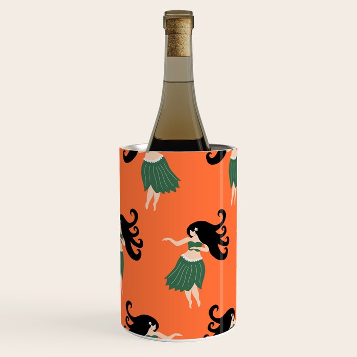 Hula Girl Vintage Pattern Wine Chiller Gallery Image 2