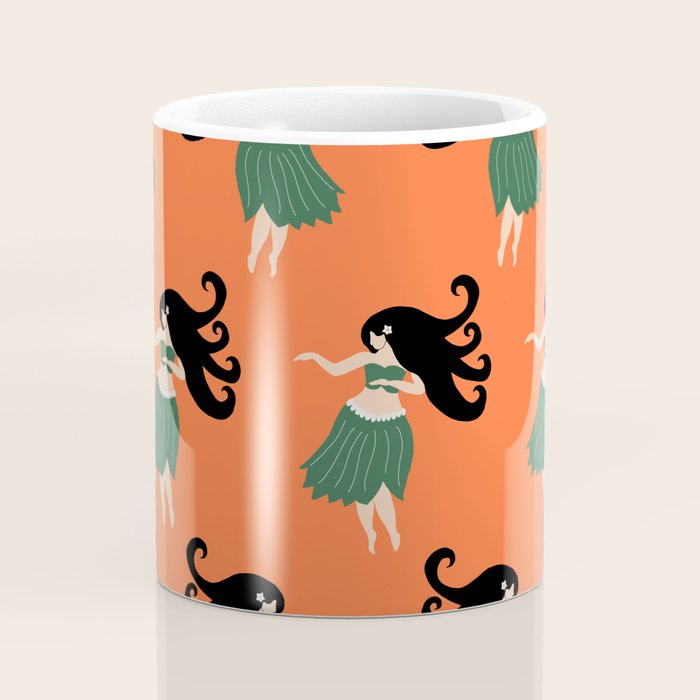 Hula Girl Vintage Pattern Coffee Mug Gallery Image 4