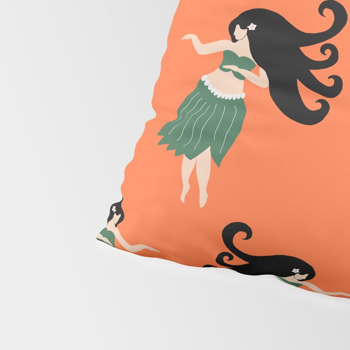 Hula Girl Vintage Pattern Pillow Sham Gallery Image 4