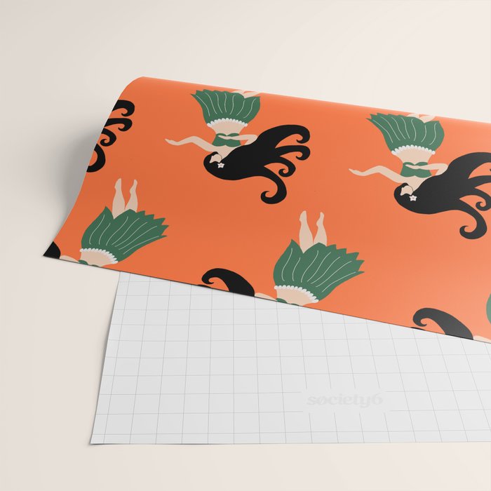 Hula Girl Vintage Pattern Wrapping Paper Gallery Image 2