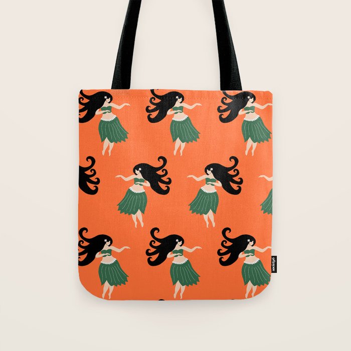 Hula Girl Vintage Pattern Tote Bag Gallery Image 1