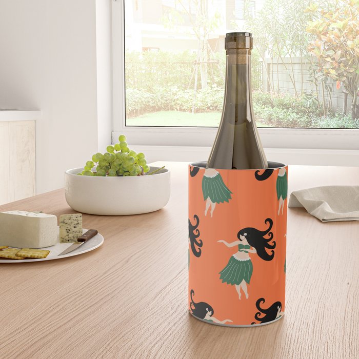 Hula Girl Vintage Pattern Wine Chiller Gallery Image 4