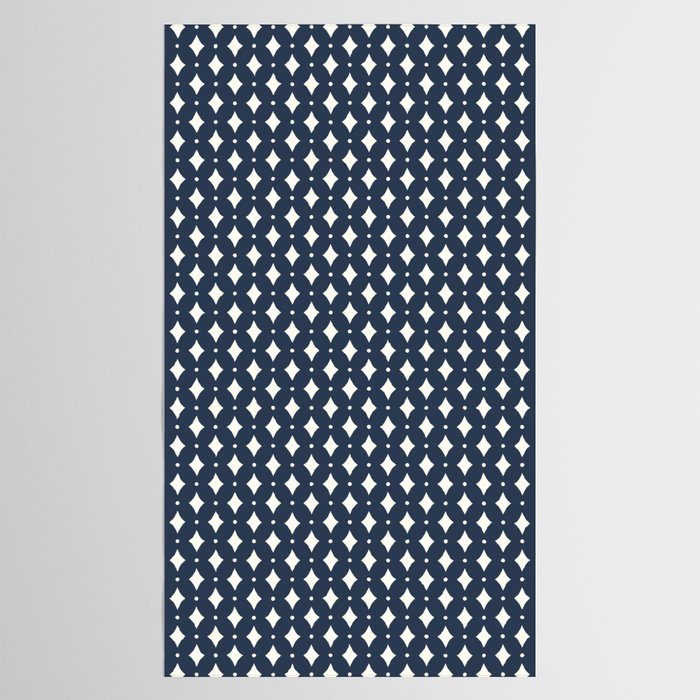 Vintage Stars VIII Dark Navy Blue Tablecloth Gallery Image 2