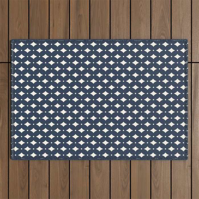 Vintage Stars VIII Dark Navy Blue Outdoor Rug Gallery Image 1