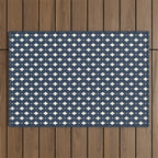 Vintage Stars VIII Dark Navy Blue Outdoor Rug Gallery Image 1