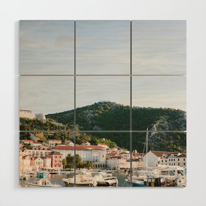 Glorious Hvar at sunrise | Croatia travel photography | Colorful summer vibes Wood Wall Art Gallery Image 1