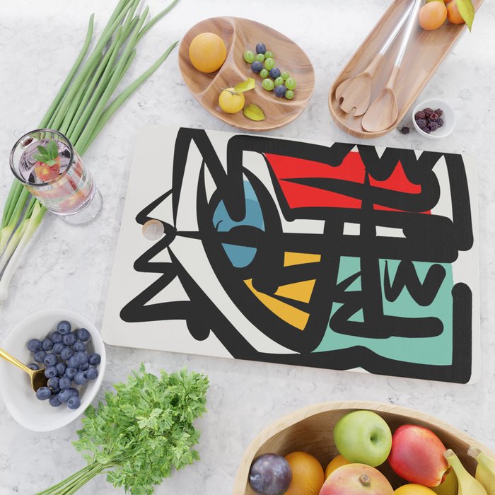 Street art abstract portrait pop Cutting Board Gallery Image 2