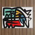 Street art abstract portrait pop Outdoor Rug Gallery Image 1