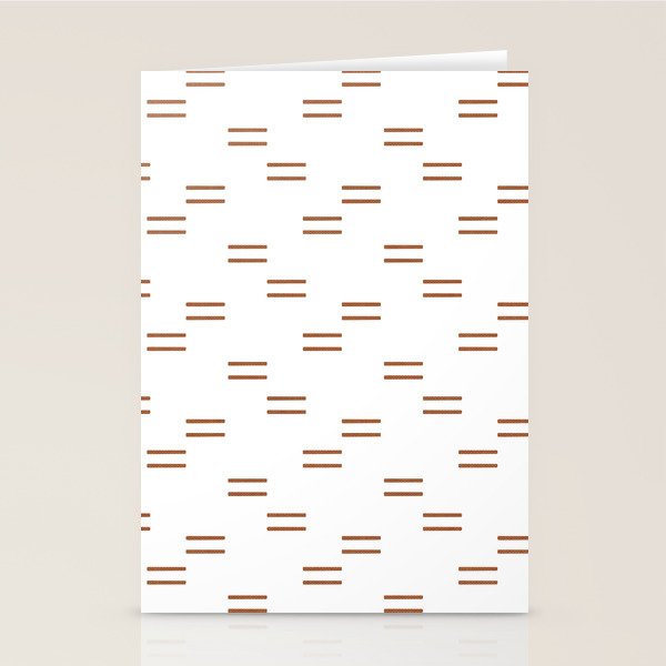 double dash in burnt orange on white Stationery Card Gallery Image 2