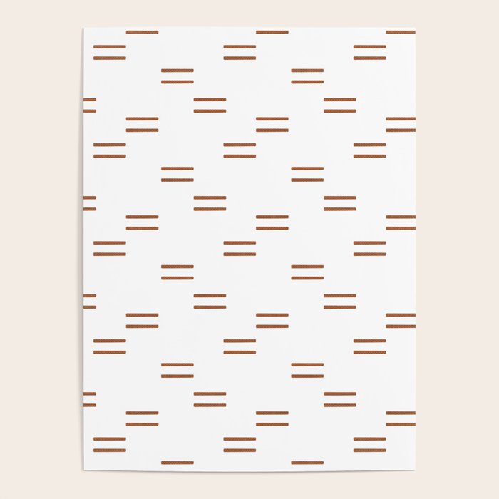 double dash in burnt orange on white Poster Gallery Image 4