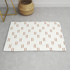 double dash in burnt orange on white Rug Gallery Image 1