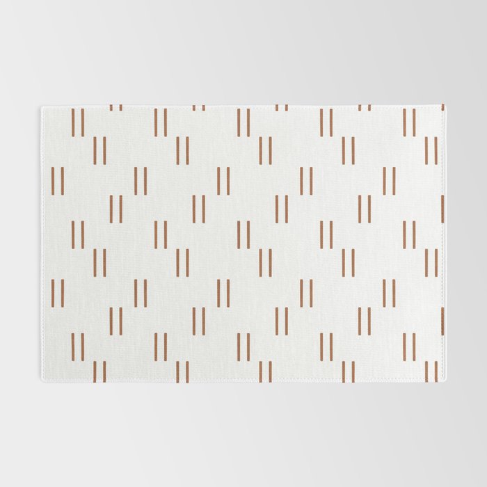 double dash in burnt orange on white Rug Gallery Image 2