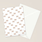 double dash in burnt orange on white Stationery Card Gallery Image 2