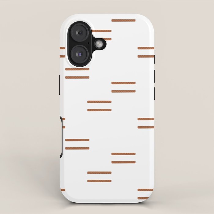 double dash in burnt orange on white iPhone Case Gallery Image 1