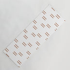 double dash in burnt orange on white Yoga Mat Gallery Image 1