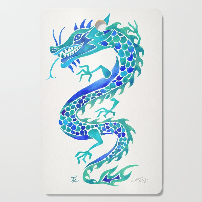Chinese Dragon - Blue Palette Cutting Board Gallery Image 1
