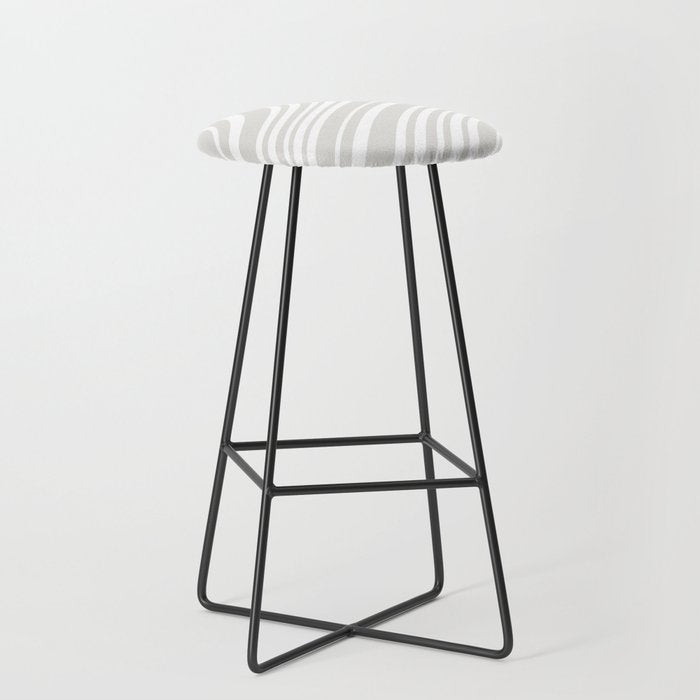 Wavy Stripes XLII - Grey and White Stool Gallery Image 1