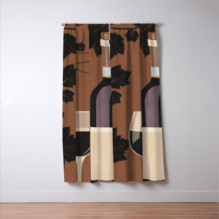 Black Wine 1 Window Curtain Gallery Image 3