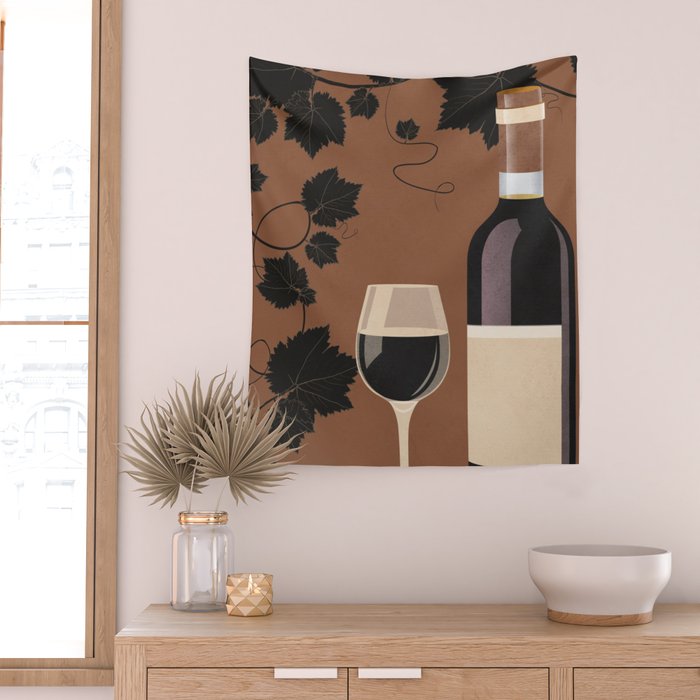 Black Wine 1 Wall Tapestry Gallery Image 2