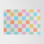 Pastel Checkered Pattern Rug Gallery Image 2