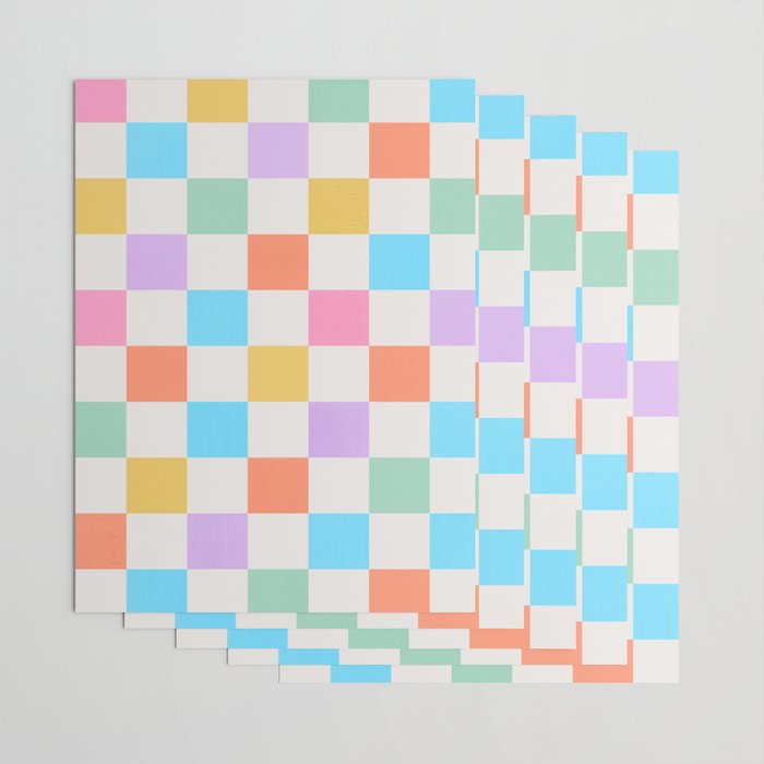 Pastel Checkered Pattern Wrapping Paper Gallery Image 3