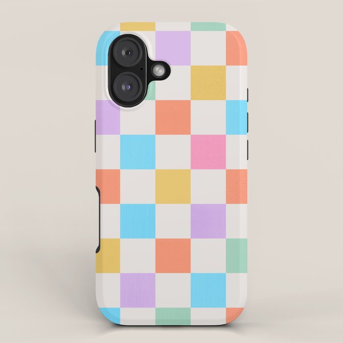 Pastel Checkered Pattern iPhone Case Gallery Image 1