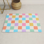 Pastel Checkered Pattern Rug Gallery Image 1