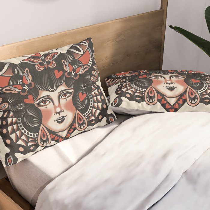 Queen of my heart (black hair) Pillow Sham Gallery Image 2