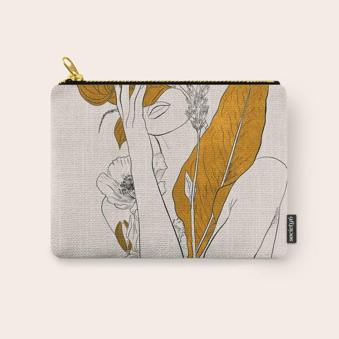 natural beauty-collage 7 Line Art 2 Carry All Pouch Gallery Image 1