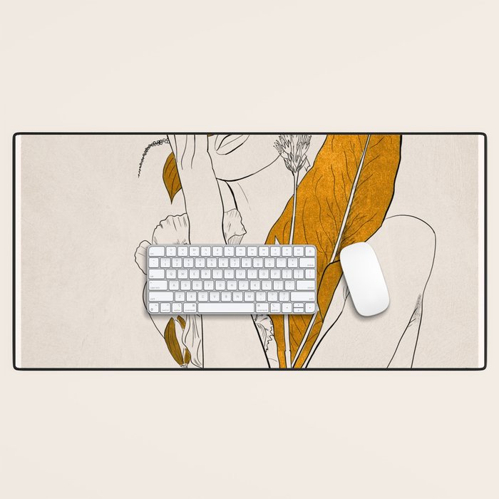 natural beauty-collage 7 Line Art 2 Desk Mat Gallery Image 1