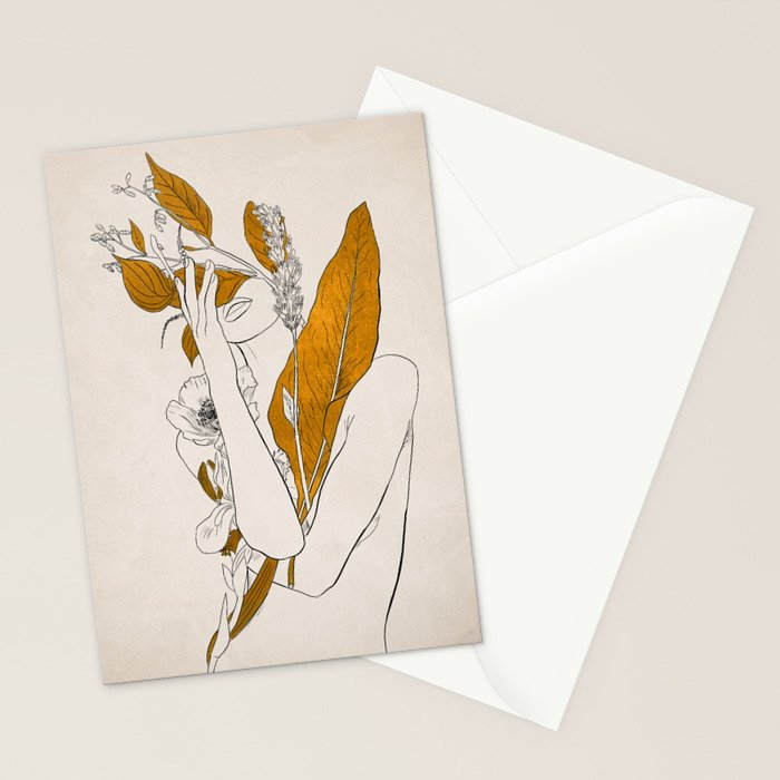 natural beauty-collage 7 Line Art 2 Stationery Card Gallery Image 2