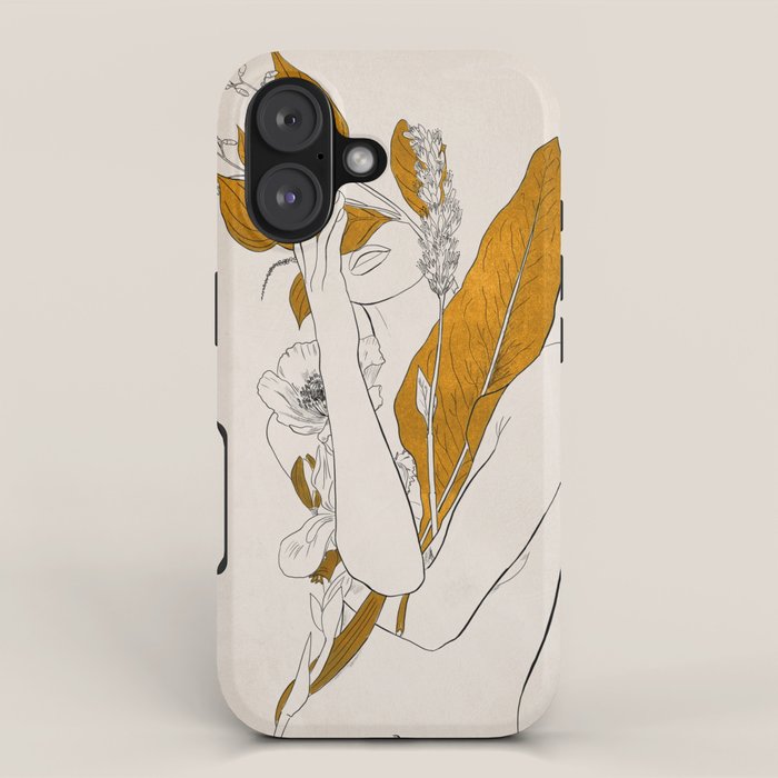 natural beauty-collage 7 Line Art 2 iPhone Case Gallery Image 1