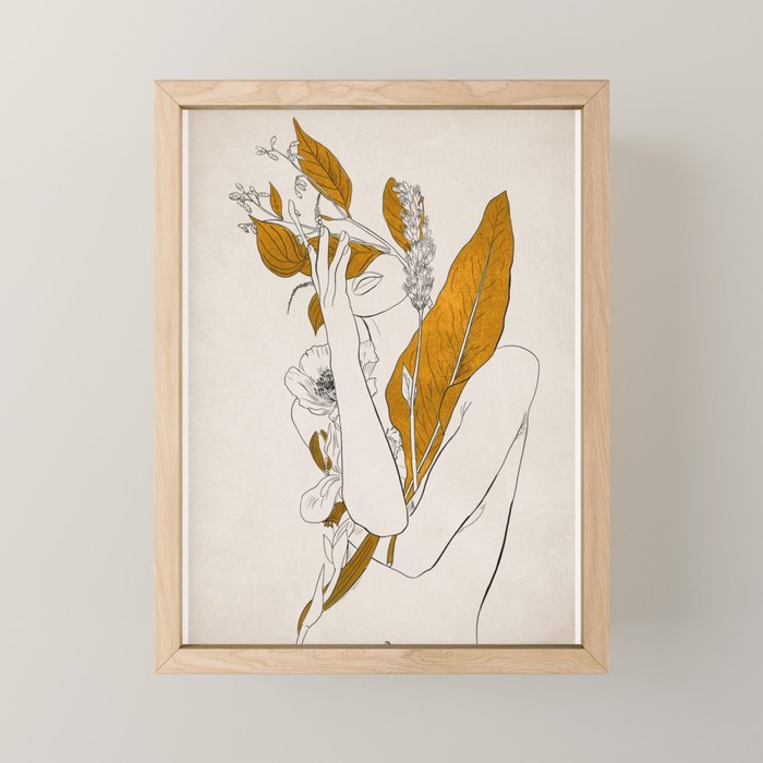 natural beauty-collage 7 Line Art 2 Mini Art Print Gallery Image 1