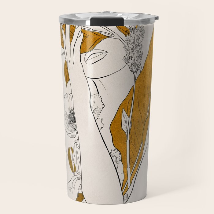 natural beauty-collage 7 Line Art 2 Travel Mug Gallery Image 1