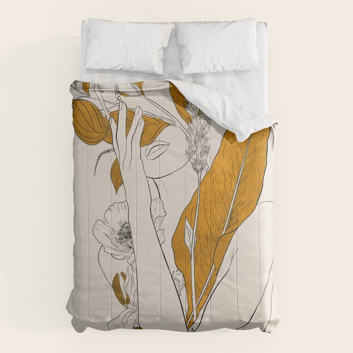 natural beauty-collage 7 Line Art 2 Comforter Gallery Image 6