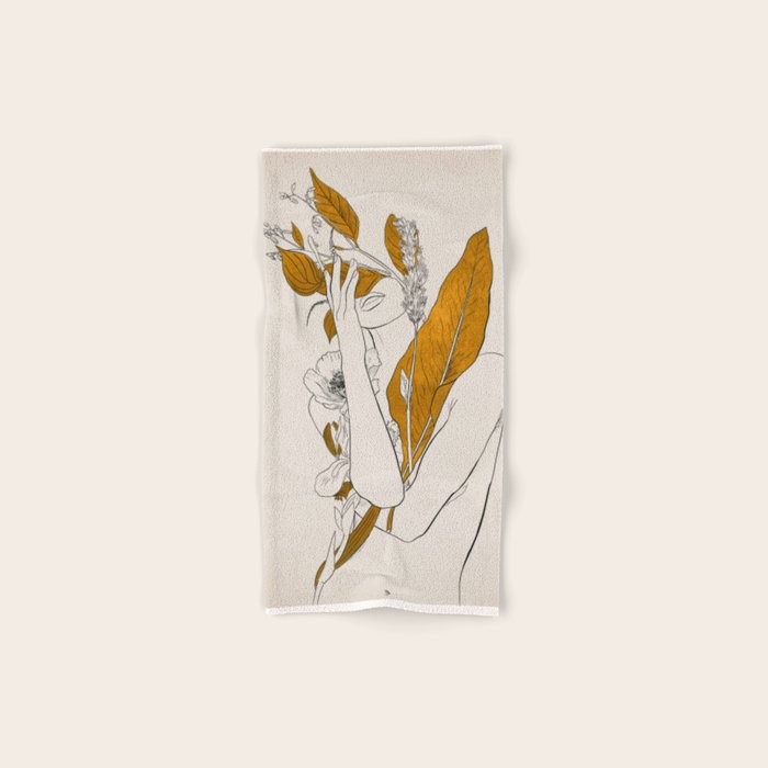 natural beauty-collage 7 Line Art 2 Bath Towel Gallery Image 1