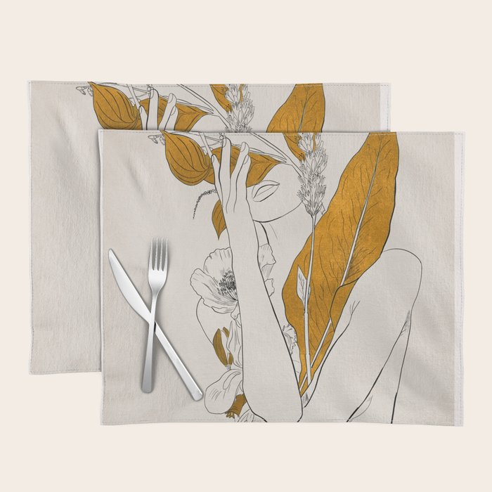 natural beauty-collage 7 Line Art 2 Placemat Gallery Image 1