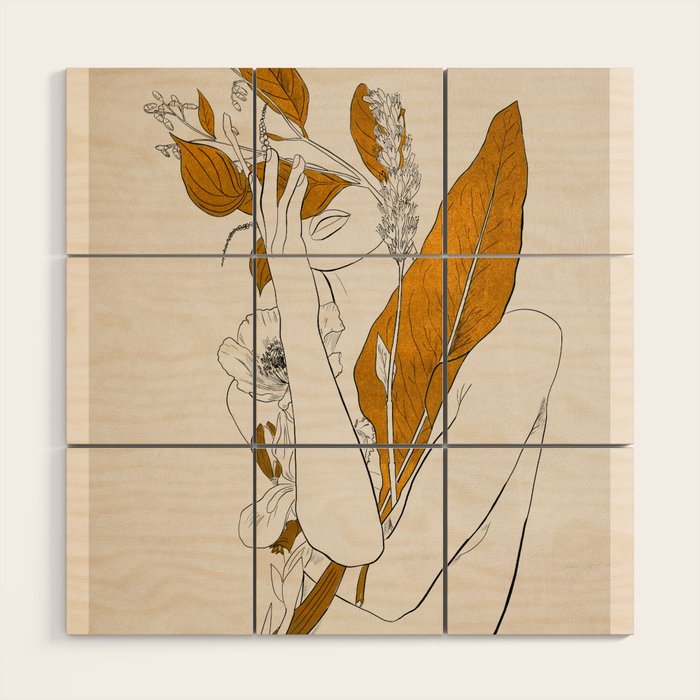 natural beauty-collage 7 Line Art 2 Wood Wall Art Gallery Image 1